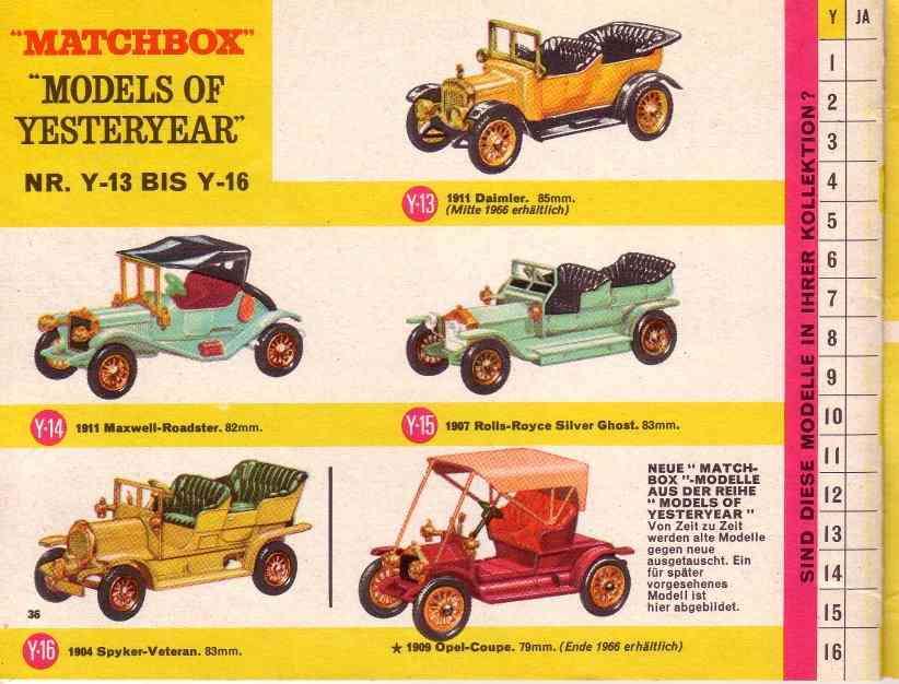 matchbox models of yesteryear catalogue